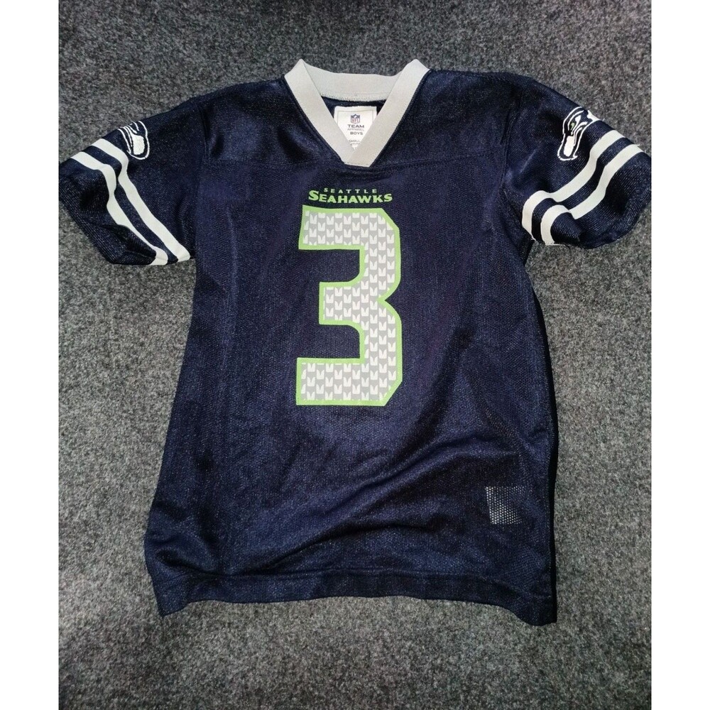 NFL Team Apparel Boys Seattle Seahawks Russell Wilson #3 Football Jersey XS 5